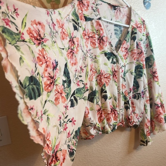 Floral Blouse with Bell Sleeves - Picture 2 of 11